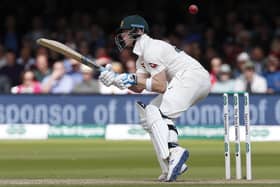 Australia's Steve Smith reacts after the ball hit his arm off the bowling of England's Jofra Archer (unseen) during play on the fourth day of the second Ashes cricket Test match between England and Australia at Lord's in 2019 | IAN KINGTON/AFP via Getty Images