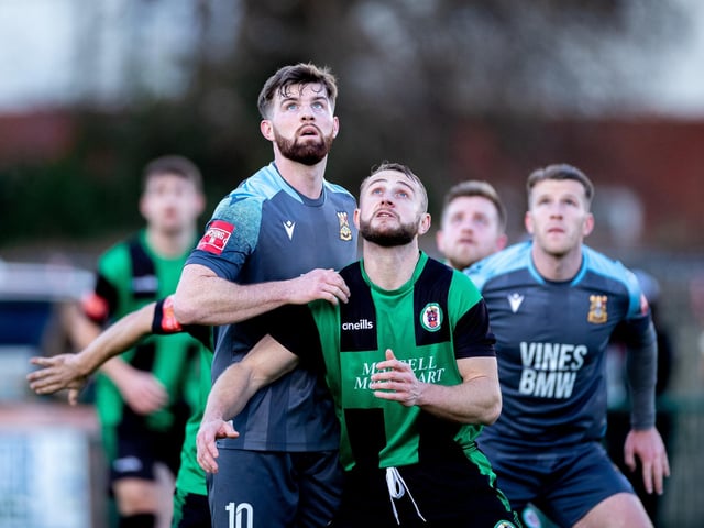 Action from Three Bridges' home clash with Burgess Hill Town in the Isthmian south east division