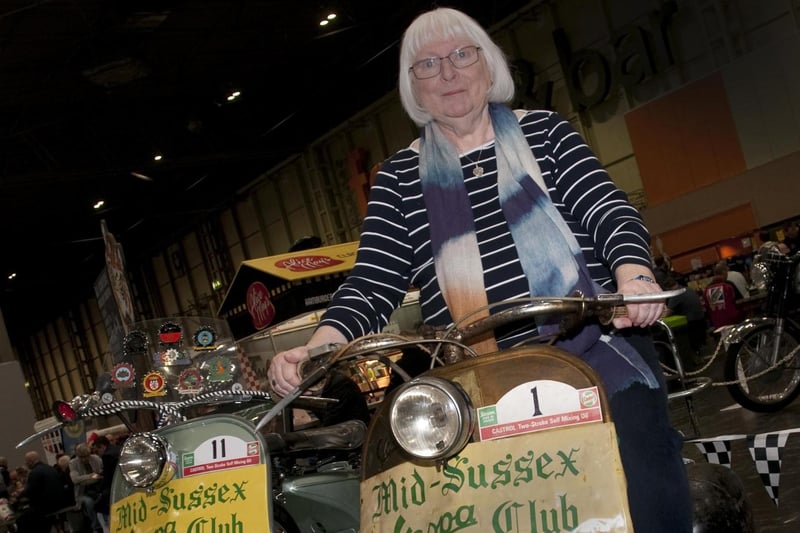 Iain Wilkins is asking for help identifying people in footage of the Mid Sussex Vespa Club in the 1960s after his friend Pam Cadey (pictured) passed away