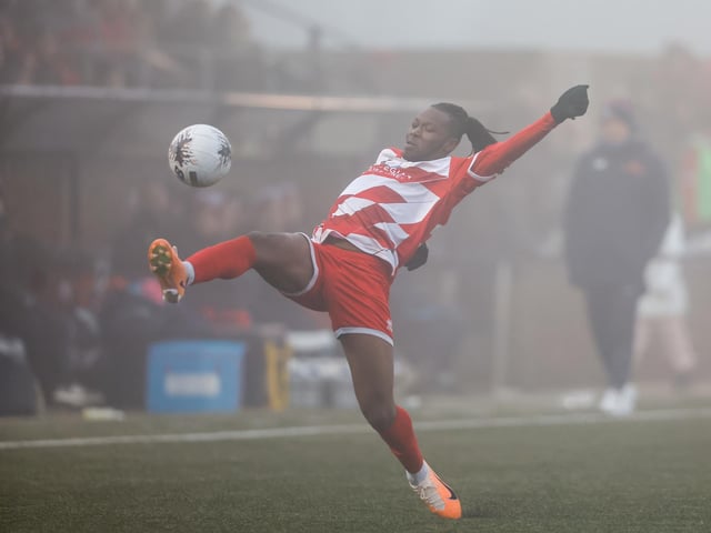 Eastbourne Borough take on Taunton Town in the fog - before the match was abandoned