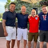 Freddie and Ben with Jermaine Jenas, Lee Dixon and Alan Shearer