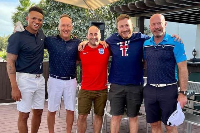 Freddie and Ben with Jermaine Jenas, Lee Dixon and Alan Shearer