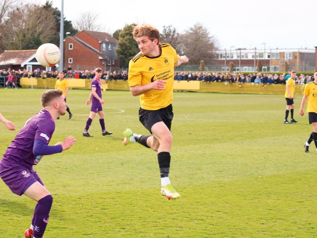 Littlehampton's FA Vase semi-final against Loughborough at The Sportsfield, attended by 3,150 gold-clad supporters