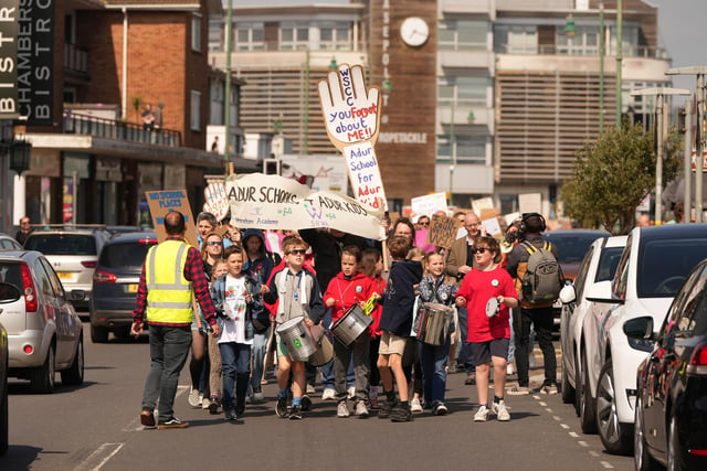 Parents in Shoreham have staged a protest march after dozens of primary pupils were not offered a place at any of their three preferred schools.