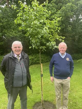 Simon Flint and Andrew Mitchell, Midhurst & Petworth Rotary Club at the tree planting
