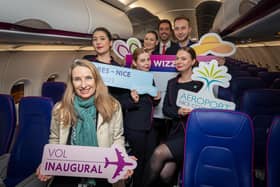 The inaugural flight from Gatwick Airport to the coastal city of Nice took off yesterday