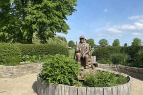 The Memorial sculpture in Litten Gardens is now handless