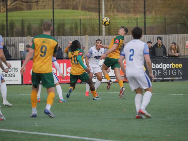 FA Trophy action between Horsham and AFC Totton