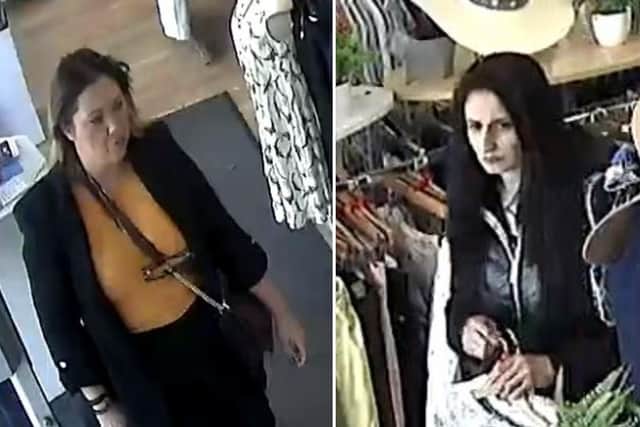 Sussex Police said these images were captured on CCTV in Cancer Research in Western Road at about 12.15pm on Saturday, May 20