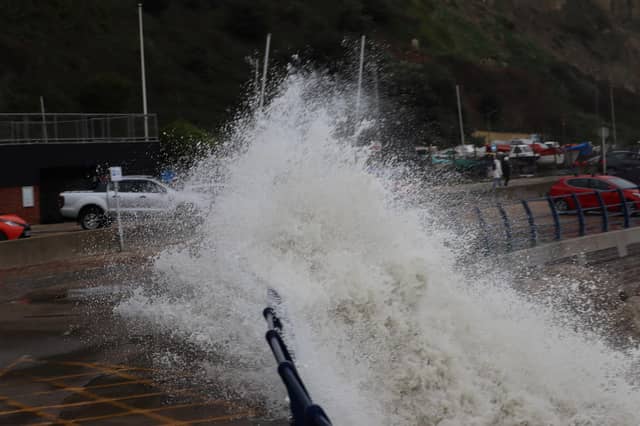 Rough sea at Hastings on New Year's Day