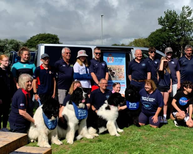 The dogs and memebers of the club. Picture: Littlehampton Wave Lifesaving Club