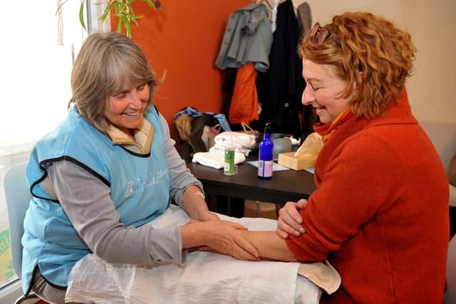The Wellbeing Hub launch day in Burgess Hill on Saturday, March 9. A Touch of Gentleness gave free hand massages