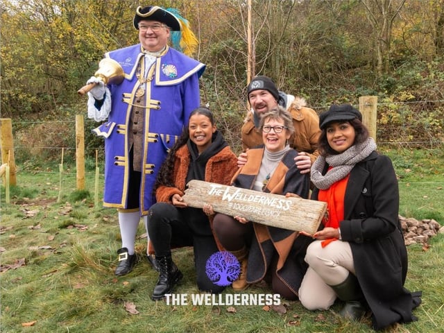 Planting the Queen’s Green Canopy Tree of Trees and 145 trees provided by South Downs National Park at Wild Heart Hill campsite in Findon on Saturday, November 26, 2022.