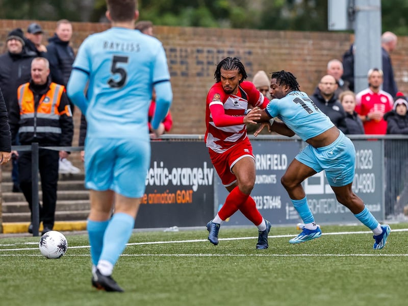 Action from Eastbourne Borough v Slough in National League South