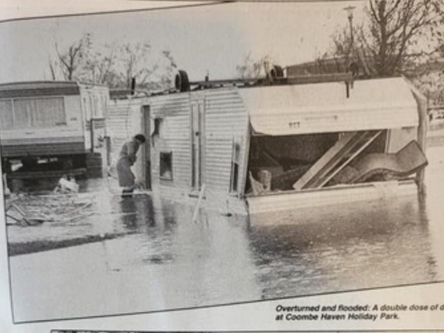 Flooding at Combe Haven caravan park