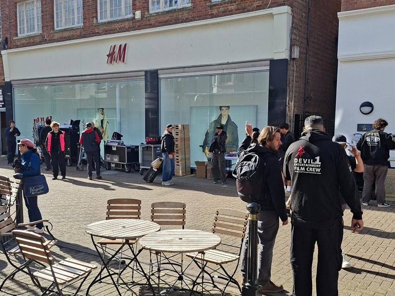 Filming underway in Worthing.