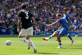 Jack Hinshelwood marked the opening day of the season in style, scoring twice in two minutes, as Brighton stormed to a 4-0 victory over Aston Villa at the Amex. (Photo by Alex Pantling/Getty Images)