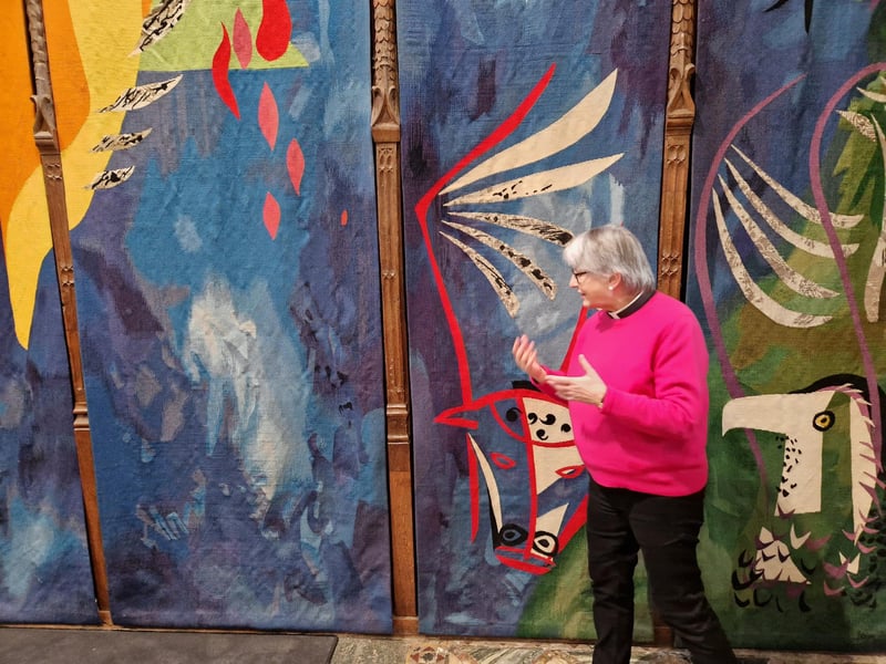Canon Treasurer, Vanessa Baron describes John Piper's tapestry