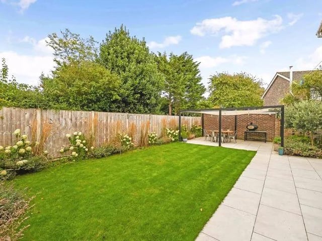 The rear garden is the perfect size for summer.