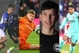 Brighton & Hove Albion young guns Jack Hinshelwood, Carl Rushworth, James Beadle and Levi Colwill will represent England at youth level during the international period this month. Pictures courtesy of Getty Images