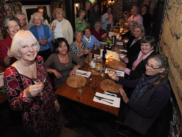 Singleton and East Dean Women's Institute members celebrating the 95th anniversary at The Fox Goes Free in Charlton in January 2011