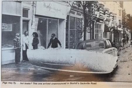 A boat in Sackville Road, Bexhill