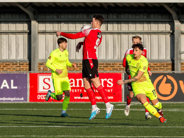 Action from Eastbourne Borough's win over Hungerford Town in the National League South