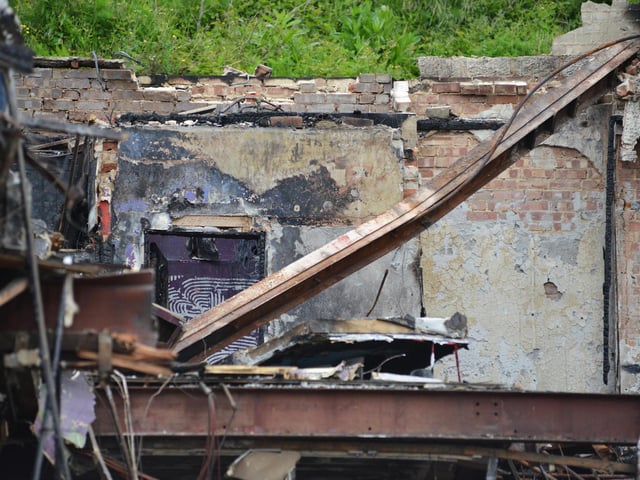 Demolition of former nightclub and amusement arcade in George Street, Hastings. Photo was taken on May 30 2023.