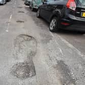 Potholes in Redoubt Road, Eastbourne