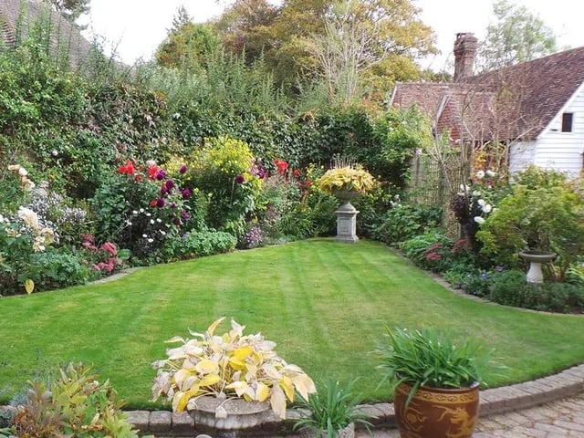 The walled garden has been beautifully planted and landscaped