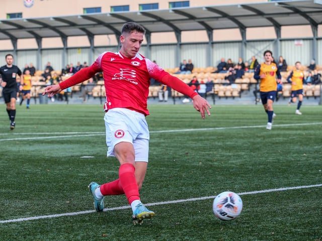 Action from Eastbourne Borough's 5-1 win at Slough Town in the National League South
