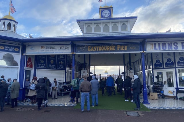 The Crown being filmed on Eastbourne seafront SUS-211130-113221001