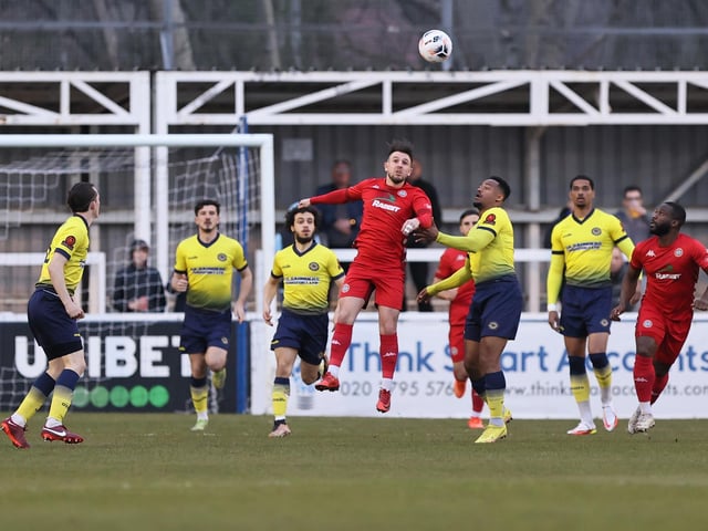 Action from Worthing's 1-0 win at Farnborough in the National League South