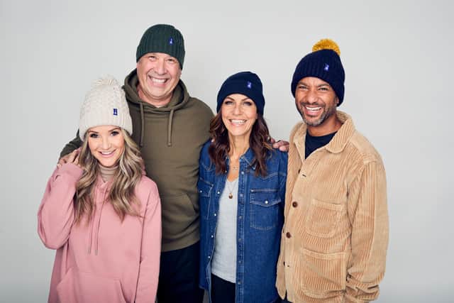 England football icon David Seaman and television presenters Helen Skelton, Julia Bradbury and Sean Fletcher signed up to support the GO Outdoors' recent #HatsOnForMind campaign. Picture: Venni