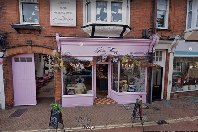 4 Park Pl, Horsham RH12 1DG. 4.2 stars on Google Reviews. One review said: "Great place for excellent food and hot drinks, the coffee is delicious!" Pretty Things hosted a Jubilee cake baking competition with the winning entry being sold throughout June.
