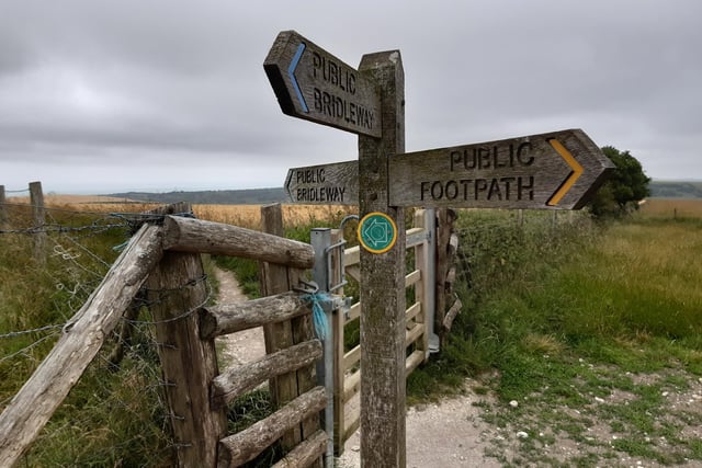 Then look out for this gate on the left marked Sussex Border Path and turn here.