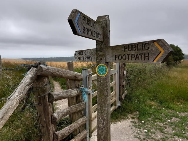 Then look out for this gate on the left marked Sussex Border Path and turn here.