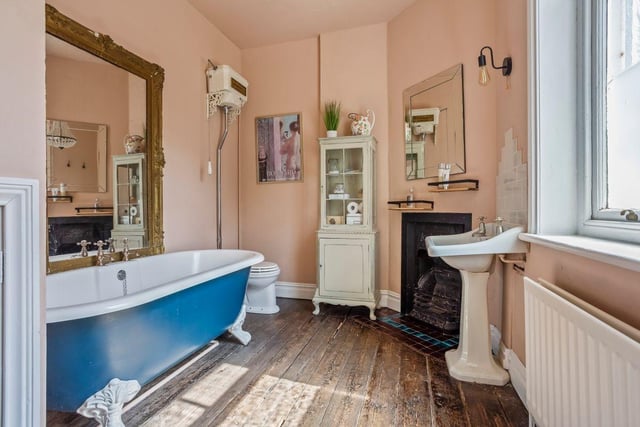 The free standing bath emphasises a sense of old world chic.