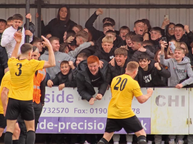 Littlehampton's FA Vase semi-final against Loughborough at The Sportsfield, attended by 3,150 gold-clad supporters
