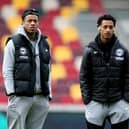 BRENTFORD, ENGLAND - APRIL 03: Igor and Joao Pedro look on during a pitch inspection prior to the Premier League match between Brentford FC and Brighton & Hove Albion at Gtech Community Stadium on April 03, 2024 in Brentford, England. (Photo by Steve Bardens/Getty Images)