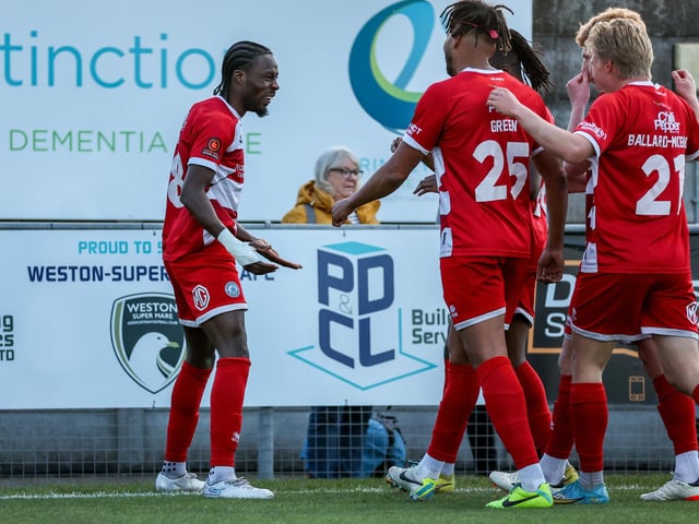 Action from Eastbourne Borough's visit to Weston-super-Mare in National League South