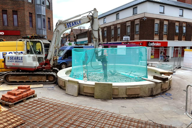 There today, gone tomorrow. The Shelley Fountain was removed from Horsham in 2016