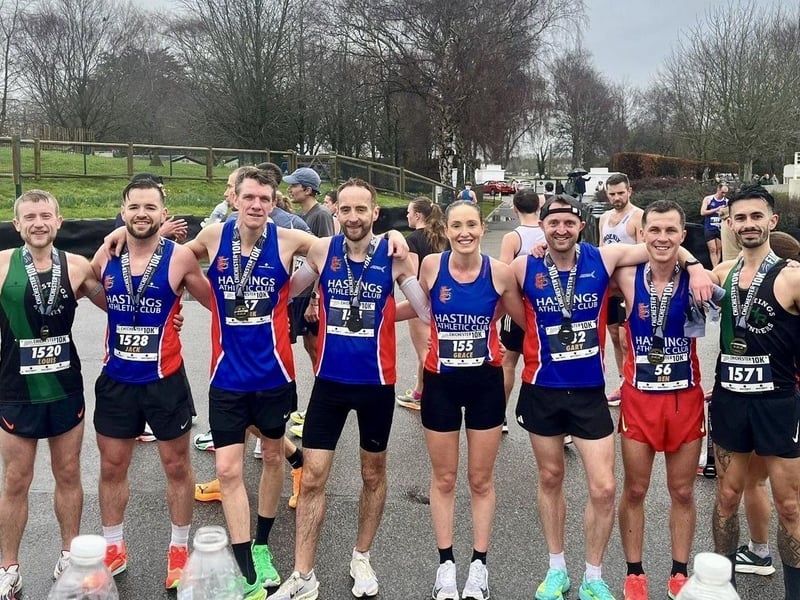 HAC athletes celebrate at the Chichester 10k