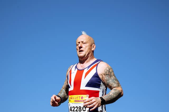 Images of runners in the 2025 Brighton Marathon