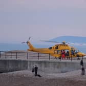 An air ambulance was called to an incident on Hastings Beach on Saturday (July 8). Picture: Freddie Edwardes