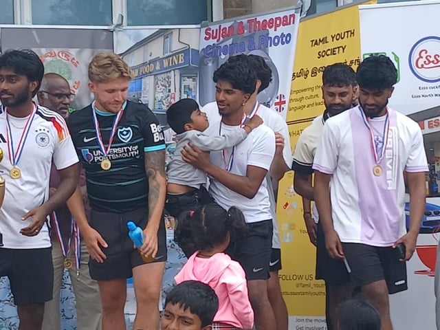 An exciting community football event was held at Hazelwick School, organised by the Tamil School Sports Club under the Tamil Learning Centre Crawley