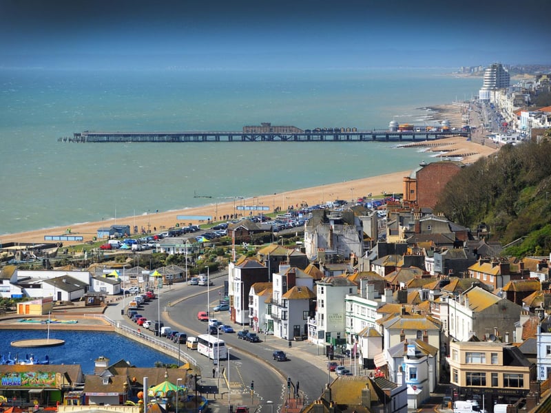 View of Hastings pier from East Hill.