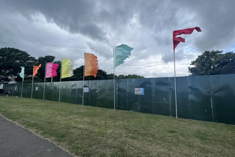 Flags and fencing have been put up around Steyne Gardens