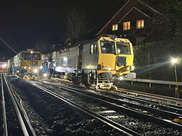 A tamping machine in action. Picture contributed