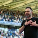 Roberto De Zerbi, Manager of Brighton & Hove Albion, acknowledges the fans at the Amex Stadium on his final day as Brighton manager